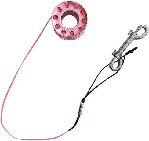 Qianly Scuba Diving Finger Spool Reel with Dive Reel End Bolt Line Spool Gear Equipment Suitable for cave Diving, Pink in Kuwait