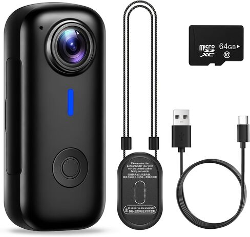 Mini Body Camera 1080P,64G Thumb Action Camera,Magnetic Wearable POV Camera, WiFi App Control,Thumb-Sized Portable Cam for Cycling, Travel and Daily Recording in Saudi Arabia