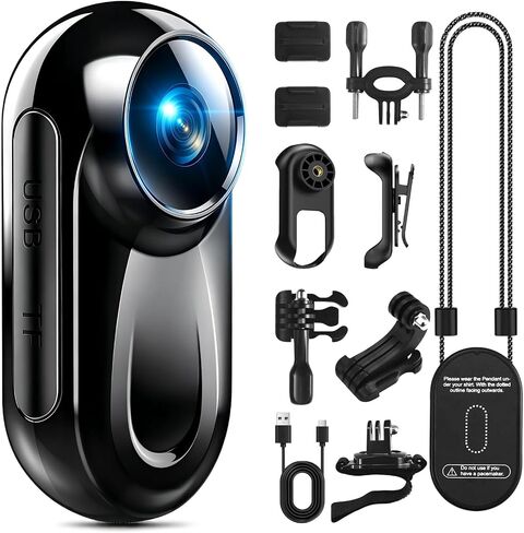 4K Action Camera, 1080P Mini Body Worn Recorder, 3.5H Battery, IPX6 Waterproof WiFi Vlogging Camera with 1.4" HD Screen, 360° Rotatable Clip for Motorcycle Helmet, Travel, Cycling, Pet Walking in Saudi Arabia