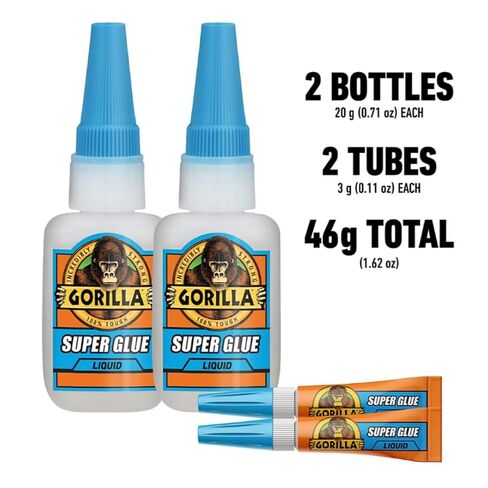 Super Glue Liquid Value Pack 4-Piece Kit | 46g Total | Fast 10-Second Set No Clamp | Impact Tough Heavy Duty | Bonds Plastic Wood Metal Ceramic Rubber Leather & More in Kuwait