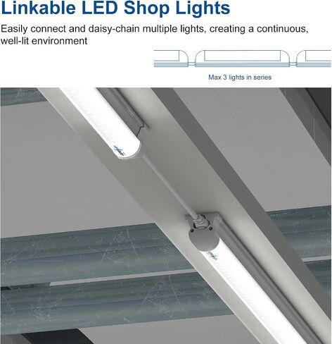 مصابيح LED أنبوبية 6 أقدام 42 وات، تركيبات متكاملة على شكل حرف V مزدوجة الجانب، غطاء شفاف أبيض بارد 6000 ك، مصابيح باب تبريد LED، 20 حزمة in Kuwait