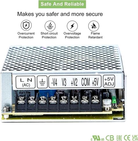 RQ-65B 65W مصدر إمداد الطاقة رباعي الإخراج، 5V 6A 12V 2A -5V 0.5A -12V 0.5A، ​​AC-DC، موثوق ومستقر للأتمتة الصناعية، إضاءة LED in Kuwait