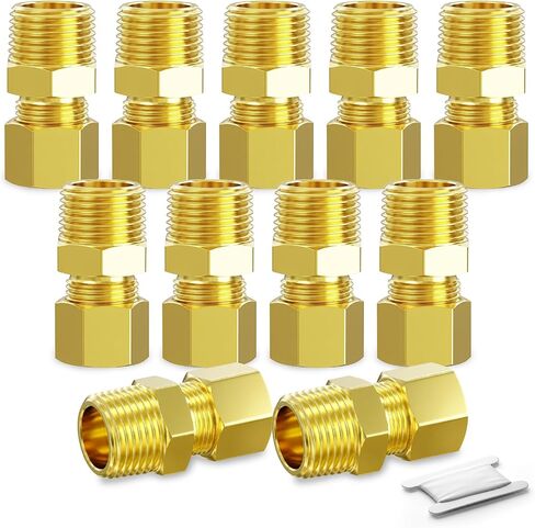 11 قطعة موصل اتحاد ضغط النحاس ، 1/4 "OD x 1/8" NPT وصلة أنابيب ذكر للنفط/المياه/الغاز in Kuwait