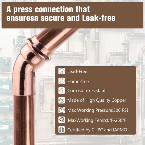 Copper Tubing V-Elbow Fittings Leakproof Plumbing Fitting Coupler Multi-Purpose Home Plumbing Accessories in Kuwait