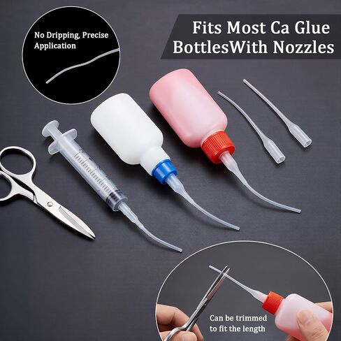 100 PCS CA Glue Tips - CA Applicator Tips Extender for Precision,Micro Plastic Glue Tip, Glues Applicator Nozzle Bottle Tip Suitable for Model Making, Laboratory Use & DIY Handicrafts in Kuwait