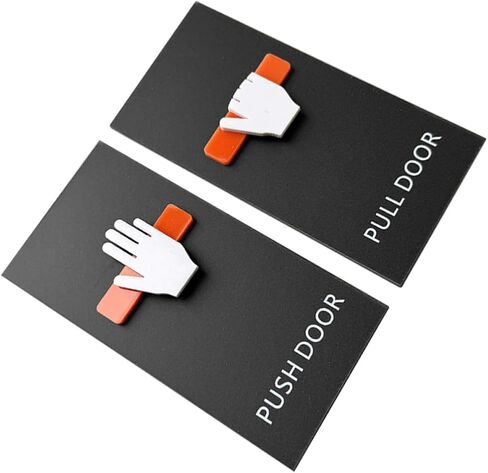 OUNONA 2pcs Acrylic Push Pull Door Signs with Intuitive Icon Design for Wood Doors and Office Conference Rooms Self-adhesive Business Entrance Stickers for Shops and Hotels in Kuwait