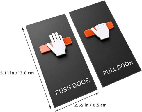 OUNONA 2pcs Acrylic Push Pull Door Signs with Intuitive Icon Design for Wood Doors and Office Conference Rooms Self-adhesive Business Entrance Stickers for Shops and Hotels in Kuwait