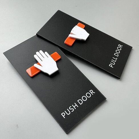 OUNONA 2pcs Acrylic Push Pull Door Signs with Intuitive Icon Design for Wood Doors and Office Conference Rooms Self-adhesive Business Entrance Stickers for Shops and Hotels in Kuwait