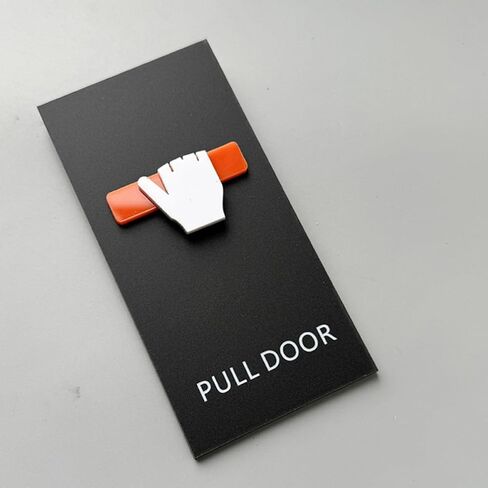 OUNONA 2pcs Acrylic Push Pull Door Signs with Intuitive Icon Design for Wood Doors and Office Conference Rooms Self-adhesive Business Entrance Stickers for Shops and Hotels in Kuwait