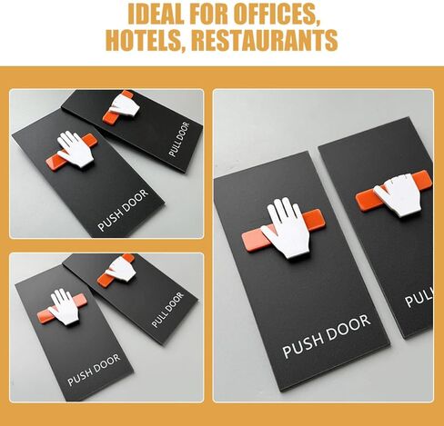 OUNONA 2pcs Acrylic Push Pull Door Signs with Intuitive Icon Design for Wood Doors and Office Conference Rooms Self-adhesive Business Entrance Stickers for Shops and Hotels in Kuwait
