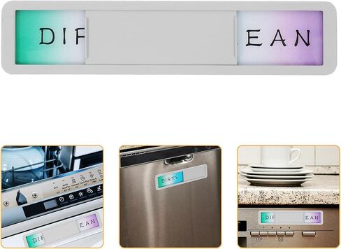 Mobestech Clean Dirty Dishwasher Magnet Zinc Alloy Magnetic Sign for Appliances Status Indication Versatile Application Silver Kitchen Organizer and Storage Decor Teaching Household in Kuwait
