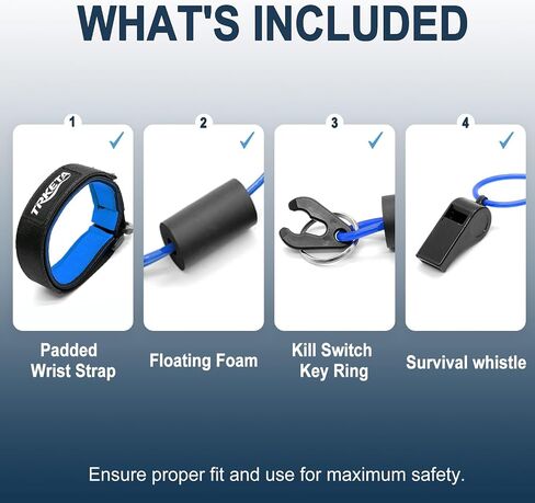 Floatable Boat Kill Switch Lanyard with Wristband & Whistle, Marine Engine Safety Stop Tether Coiled Cord, Compatible with Yamaha WaveRunner PWC, Blue, 1 Pack in Saudi Arabia