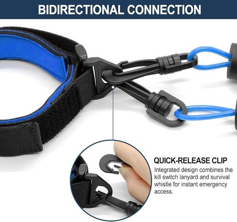 Floatable Boat Kill Switch Lanyard with Wristband & Whistle, Marine Engine Safety Stop Tether Coiled Cord, Compatible with Yamaha WaveRunner PWC, Blue, 1 Pack in Saudi Arabia