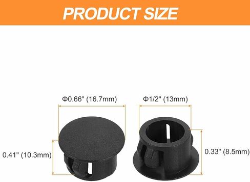 HARFINGTON Beige Hole Plugs 100pcs 1/4" Plastic Plugs for Round Holes Flush Type for Furniture Cabinets Machines Hardware Fencing Post Pipe in Kuwait