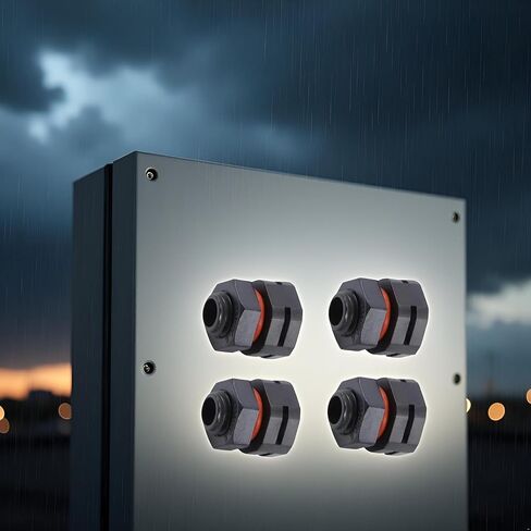 برغي تنفس مقاوم للماء IP68 M12x1.5، صمام تقليل ضغط فتحة التهوية، التحكم في الرطوبة ثنائي المنفذ لحاويات الخزانات الكهربائية (أسود M12x1.5) (4) in Kuwait