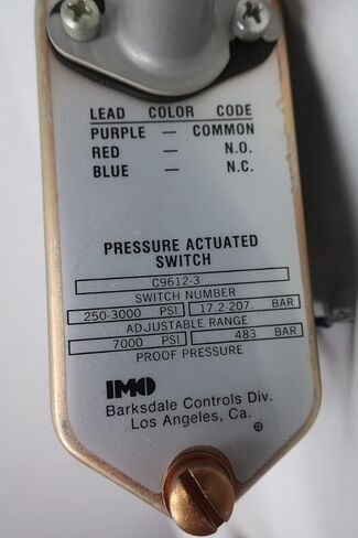 باركسديل C9612-3 مفتاح ضغط 250-3000PSI 125/250/480/600V-AC in Kuwait