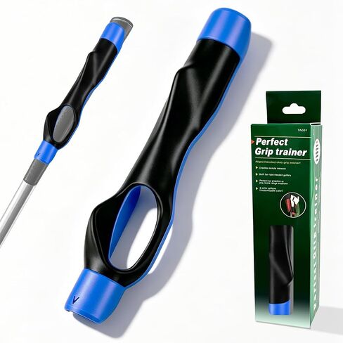 Golf Grip Trainer, Golf Club Grip Trainer for Right Hand, Correct Hand Positioning, Lmprove Swing Stability Accuracy & Muscle Memory Golf Training Swing Aid for All Level Golfers Blue in Kuwait