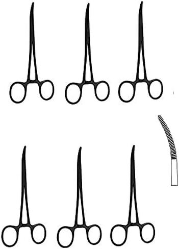6 Pcs 5.5" Kelly Full Black Hemostat Forceps Curved Surgical Instruments. in Kuwait