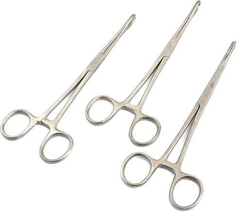 3 PCS Stainless Steel Sponge Holding Forceps 7.5" Smooth Curved Economy Grade ODM in Kuwait
