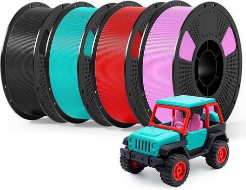 20 حزمة ألوان من خيوط الطابعة ثلاثية الأبعاد PETG، خيوط PETG قوية متعددة الألوان 1.75 مم، معبأة بالفراغ بشكل فردي، 0.2 كجم لكل بكرة، 20 عبوة، إجمالي 4 كجم in Kuwait