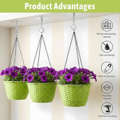 XLIUAX 6 Pack Adhesive Ceiling Hooks, Heavy Duty Adhesive Hooks No Drill Sticky Eye Hook Stick On Ceiling Hanger for Hanging Small Plants Wind Chimes Lanterns(Black) in Saudi Arabia