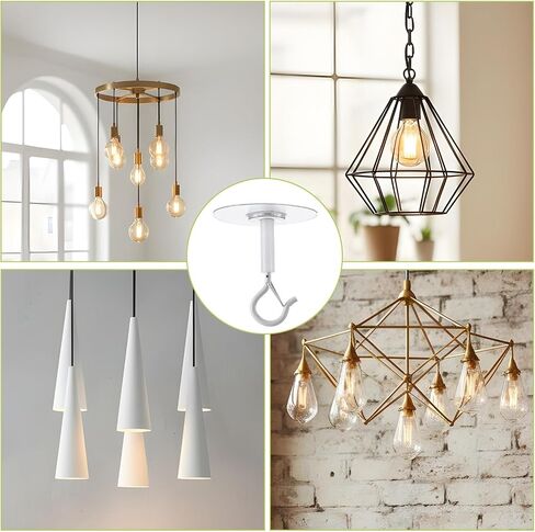 XLIUAX 6 Pack Adhesive Ceiling Hooks, Heavy Duty Adhesive Hooks No Drill Sticky Eye Hook Stick On Ceiling Hanger for Hanging Small Plants Wind Chimes Lanterns(Black) in Saudi Arabia