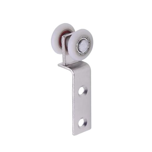 10Pcs Bend Pipe Metal Bearing Pulley Block with Two Plastic Wheel for Sliding Door Window Cabinet in Saudi Arabia