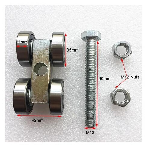6PCS Heavy Sliding Door Rollers Industrial Orbital Track Hanging Wheels Push Pull Door Folding Door Moving Pulleys Loading in Saudi Arabia