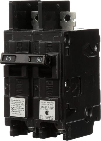 Siemens BQ2B060H 60-Amp Double Pole 120/240-Volt 22KAIC Lug In/Lug Out Breaker in Saudi Arabia