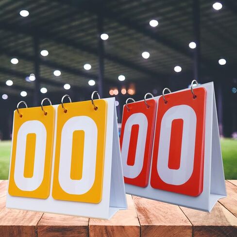 2 Pieces Sports Scoreboards Flip Number Scoreboards Portable Tabletop Double Row Flippers PVC Waterproof Base Stand Suitable for Coaches Basketball Fo in Saudi Arabia