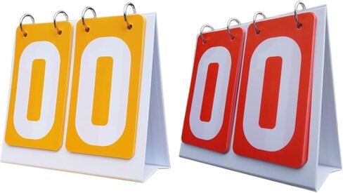 2 Pieces Sports Scoreboards Flip Number Scoreboards Portable Tabletop Double Row Flippers PVC Waterproof Base Stand Suitable for Coaches Basketball Fo in Saudi Arabia