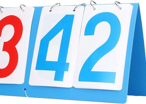 4 Digit Scoreboard Blue Red Number Portable Tabletop Flip Score Keeper for Volleyball Basketball in Saudi Arabia