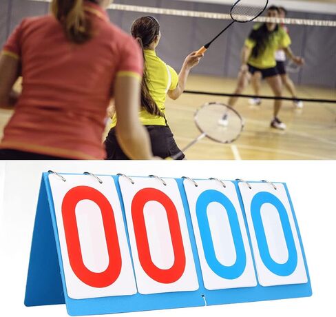 4 Digit Scoreboard Blue Red Number Portable Tabletop Flip Score Keeper for Volleyball Basketball in Saudi Arabia