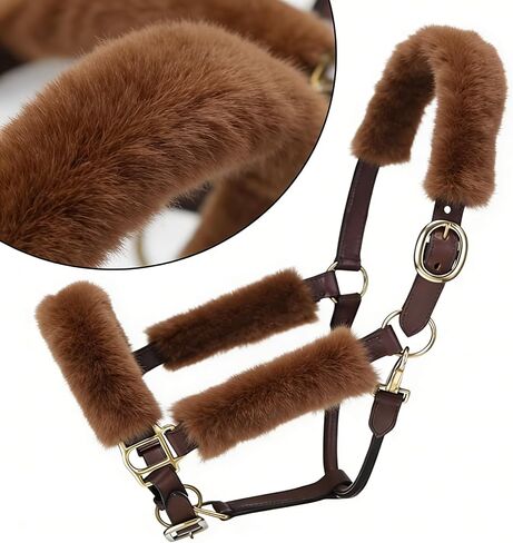 Genuine Wool Horse Halter Cover, 4 PCS Merino Sheepskin Horse Halter Set in Saudi Arabia
