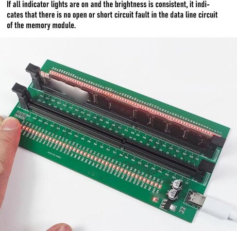 جهاز اختبار ذاكرة الوصول العشوائي Hilitand DDR3، أداة تشخيص ذاكرة DDR3، محلل DIMM مع مصدر طاقة من النوع C وأضواء مؤشر LED لوحدة ذاكرة الكمبيوتر المكتبي واستكشاف الأخطاء وإصلاحها in Kuwait