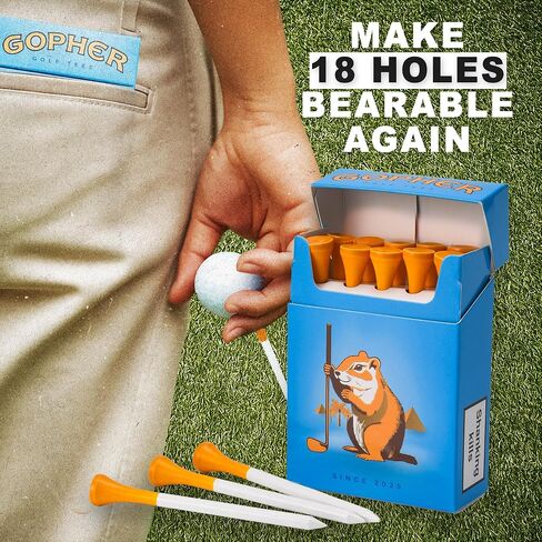 Shanker Golf - تي شيرتات جولف مضحكة - عبوة من 10 قطع من Gopher - هدية جولف مضحكة للرجال - ملحقات جولف محاكاة ساخرة - تي شيرتات مبتكرة رائعة للاعبي الجولف - هدية لعبة الجولف in Kuwait