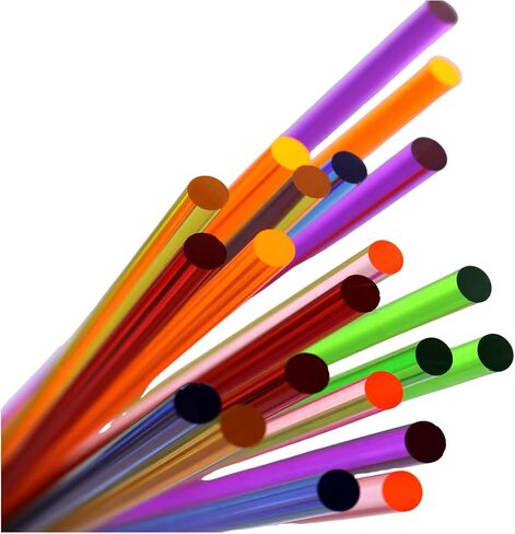 Colored Acrylic Round Rods Solid 0.5M Plastic Rod, Shatter-Resistant Lightweight 10PCS, Vibrant Colors for Crafts, Light Fixtures, Architectural Models,Green,5mm in Saudi Arabia