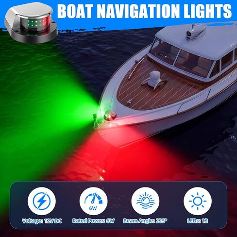 4 عبوات 28-1/4 بوصة - 44 بوصة قابلة للتعديل بيضاء LED مرساة ستيرن أضواء الملاحة للقارب، أضواء القوس البحرية الحمراء والخضراء، سلك كابل تمديد ضوء القارب 8.2 قدم، 2 كور 22 مقياس لليخوت العائمة in Kuwait