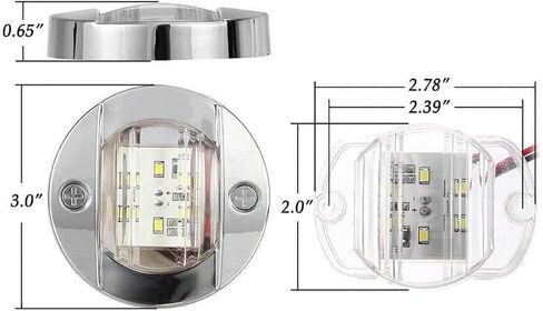 Partsam 2 قطعة مركبة بحرية ضوء أحمر أخضر LED القوس أضواء الملاحة + 4 قطعة 3 بوصة مستديرة الكروم مركبة بحرية أضواء الأزرق LED in Kuwait