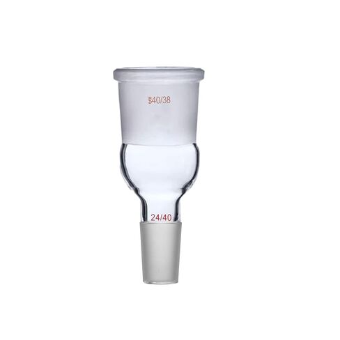 Glass Enlarging Adapter from Male 24/40 Cone to Female 40/38 Socket Lab Glassware in Kuwait