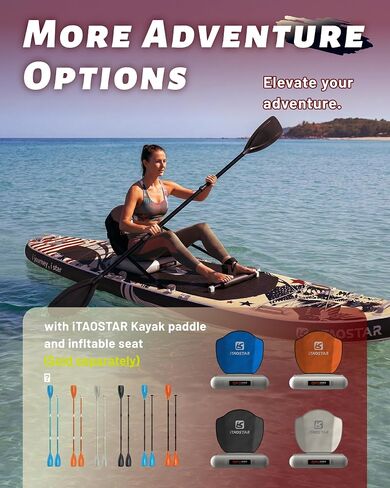 iTAOSTAR Novelty-N26 11'6" x 35" Extra Wide Inflatable Stand Up Paddle Board, Stable Portable SUP for Adults, All-in-One for Yoga Fishing Surfing, with Full Accessories Kit in Kuwait
