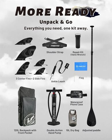 iTAOSTAR Novelty-N26 11'6" x 35" Extra Wide Inflatable Stand Up Paddle Board, Stable Portable SUP for Adults, All-in-One for Yoga Fishing Surfing, with Full Accessories Kit in Kuwait