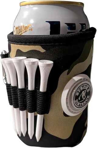 Classic Can Beverage Caddie 3-in-1 Golf Insulator, Removeable Ball Marker, Bag Clip & Tees Combo – Woodland Camo in Kuwait
