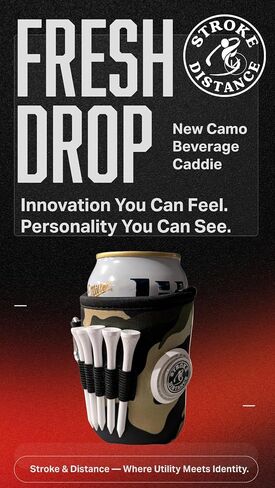 Classic Can Beverage Caddie 3-in-1 Golf Insulator, Removeable Ball Marker, Bag Clip & Tees Combo – Woodland Camo in Kuwait