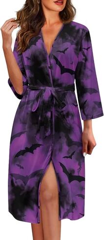 أردية كيمونو للسيدات Longegowns Longweight Lightweight Sleep Wear Casual V Night Night Robe Lounge in Kuwait