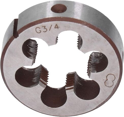 FLEXMAN G3/4 Pipe Die, 0.63in Thickness High Accuracy Alloy Steel Round Cylindrical Straight Screw Thread Die with 6 Chip Removal Holes in Kuwait