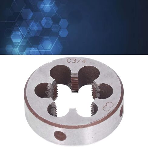 FLEXMAN G3/4 Pipe Die, 0.63in Thickness High Accuracy Alloy Steel Round Cylindrical Straight Screw Thread Die with 6 Chip Removal Holes in Kuwait