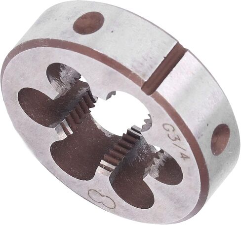FLEXMAN G3/4 Pipe Die, 0.63in Thickness High Accuracy Alloy Steel Round Cylindrical Straight Screw Thread Die with 6 Chip Removal Holes in Kuwait