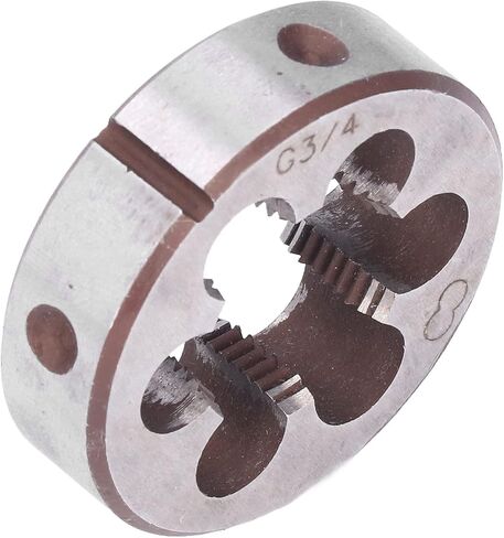 FLEXMAN G3/4 Pipe Die, 0.63in Thickness High Accuracy Alloy Steel Round Cylindrical Straight Screw Thread Die with 6 Chip Removal Holes in Kuwait