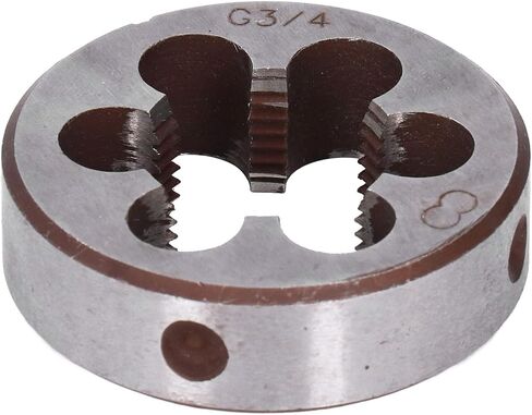 FLEXMAN G3/4 Pipe Die, 0.63in Thickness High Accuracy Alloy Steel Round Cylindrical Straight Screw Thread Die with 6 Chip Removal Holes in Kuwait
